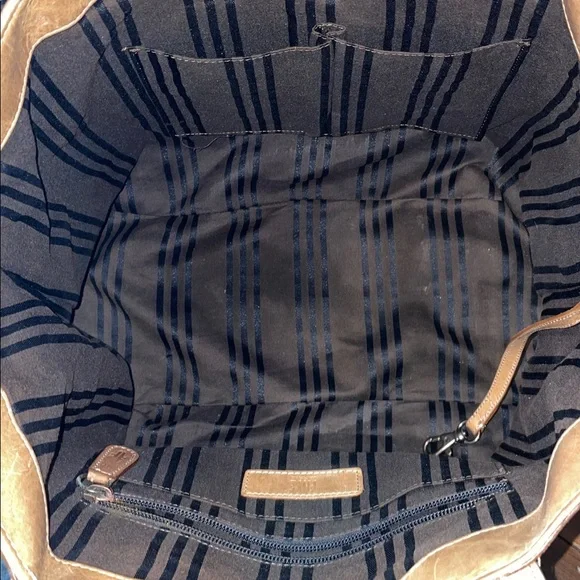 Frye Melissa Shopper Tote Distressed leather Bag -Beige- $358 - Picture 14 of 16